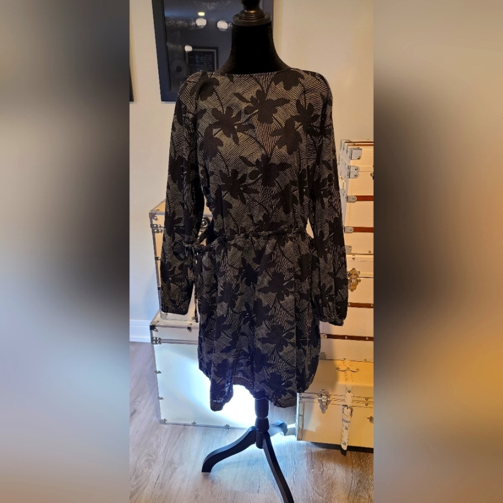 Universal Thread Black Floral Cutout Dress